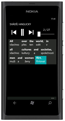 Sváděj anglicky na smartphonu s Windows Phone - věta
